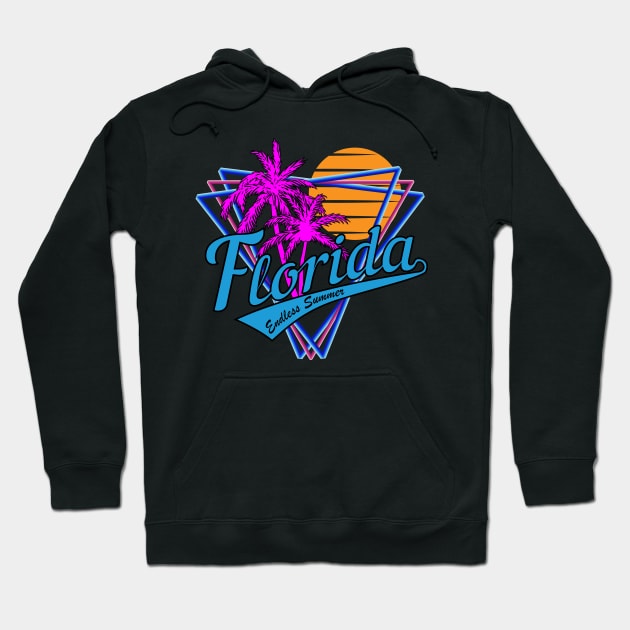 Retro 80s Style Fort Lauderdale Summer Beach Hoodie by Brobocop